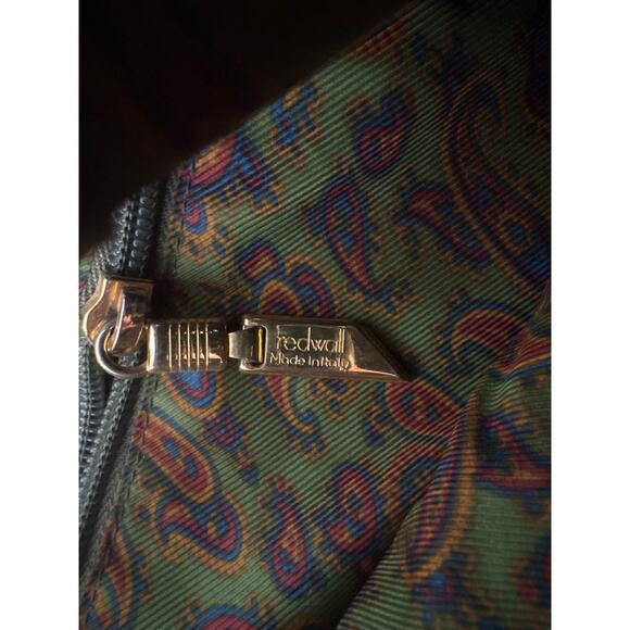 Redwall Italy Leather Drawstring Bucket Bag Etro Paisley Lining Brown Flaw - Picture 2 of 5